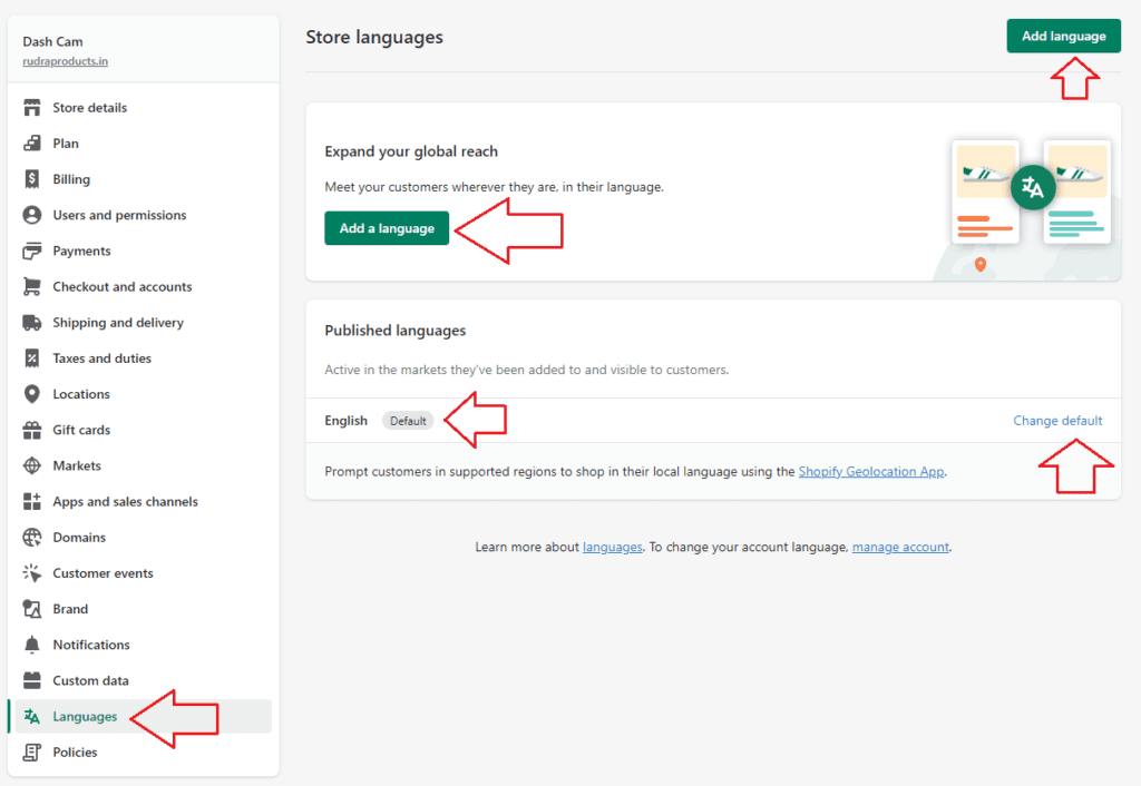 How to add multiple languages to the Shopify store