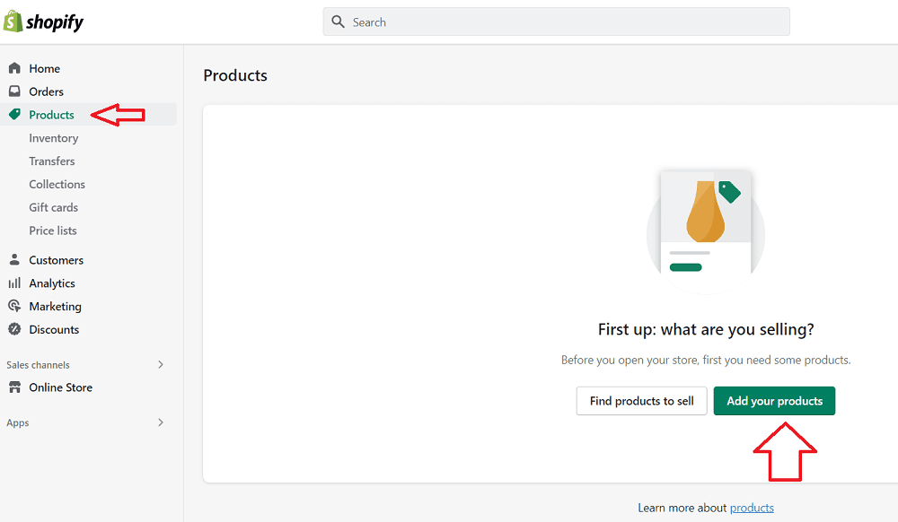 How to add products on Shopify store step 2