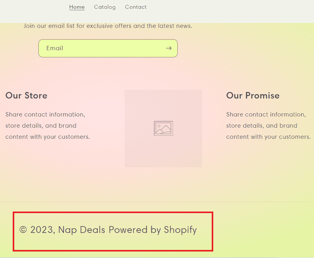 How to remove powered by Shopify from footer