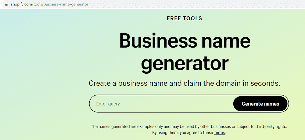 Shopify store name Generator