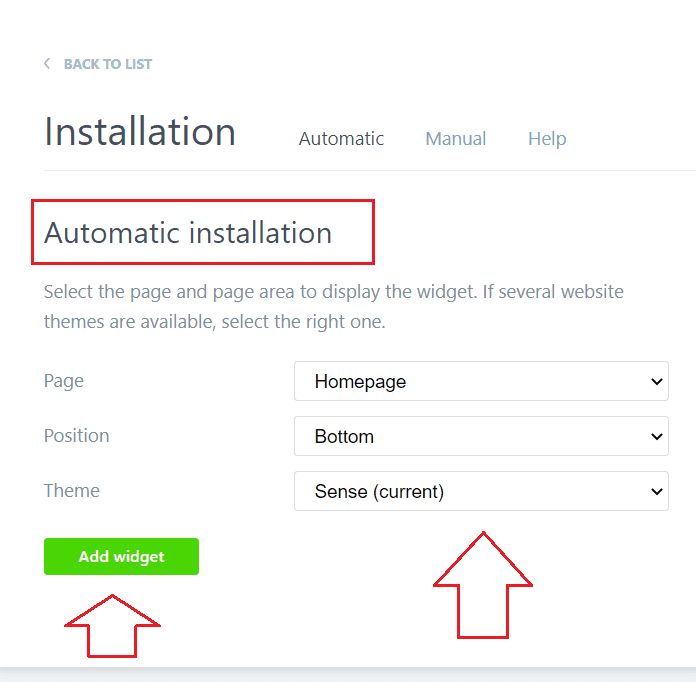 pricing table widget installation on the shopify website