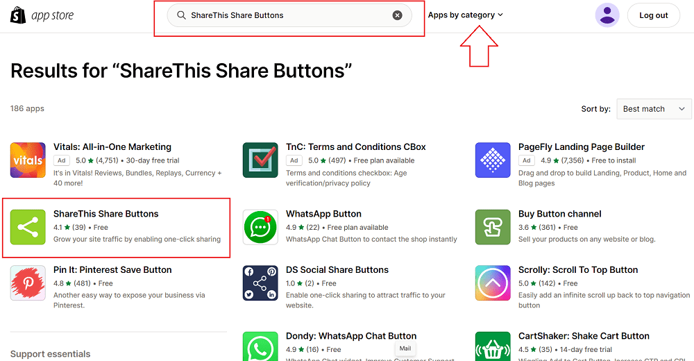 social sharing button shopify app