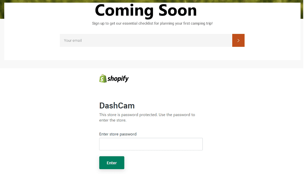 coming soon page with password protected