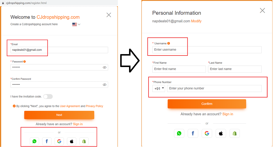 How to register on CJ Dropshipping