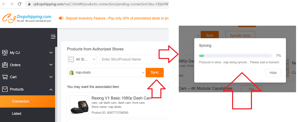 How to sync Shopify store orders with CJ Dropshipping