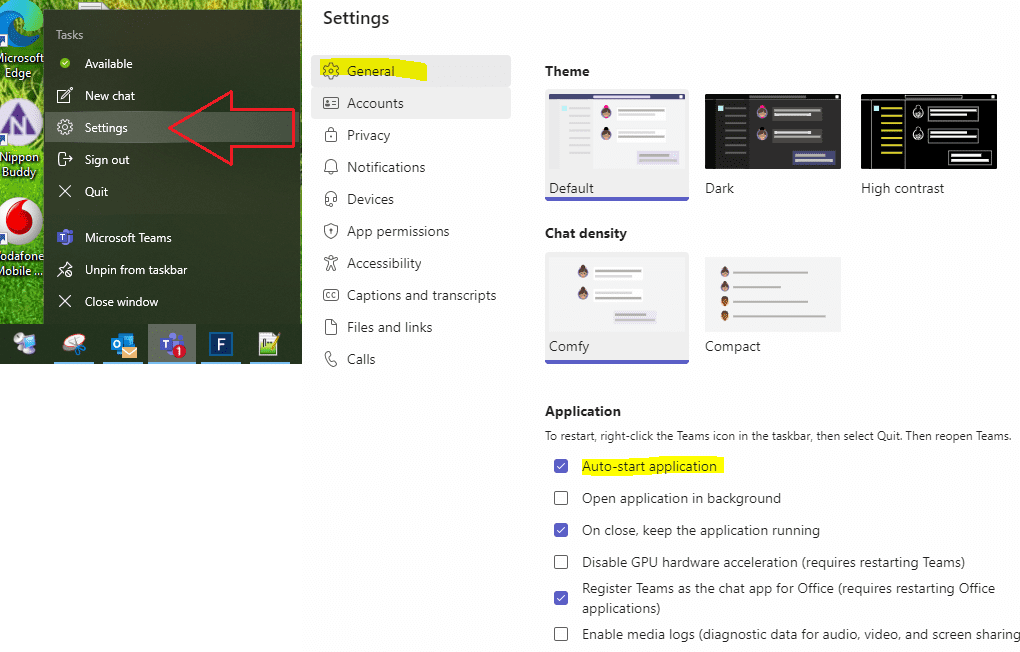 Disable MS Teams auto starting from Microsoft Teams Settings