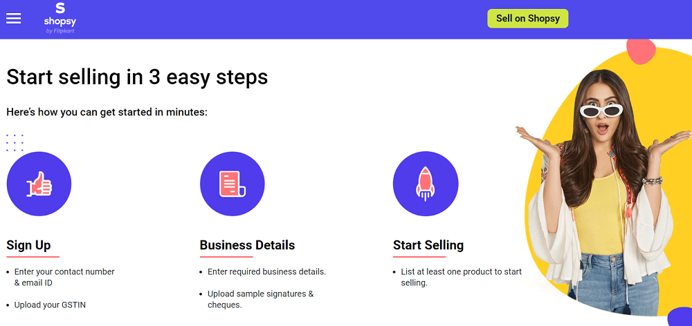 Shopsy Seller Process start selling in 3 steps