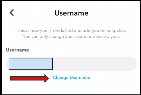 button to change user name in Snapchat