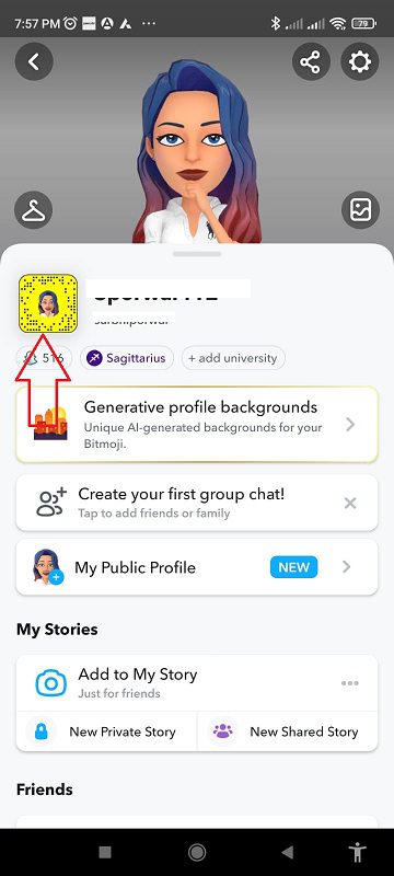 select your profile bitmoji to change it