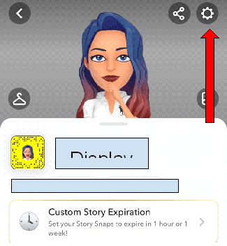 snapchat username settings button