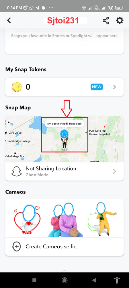 Hold snap map location