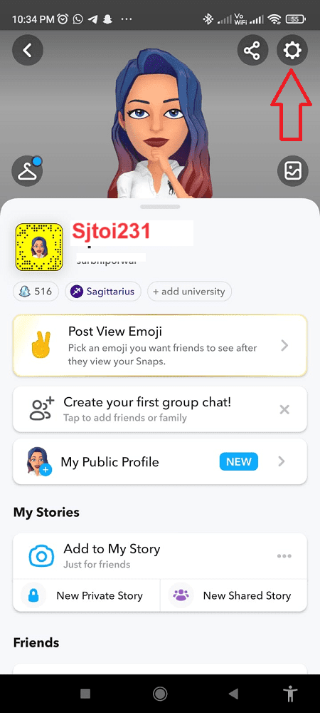 snapchat profile settings